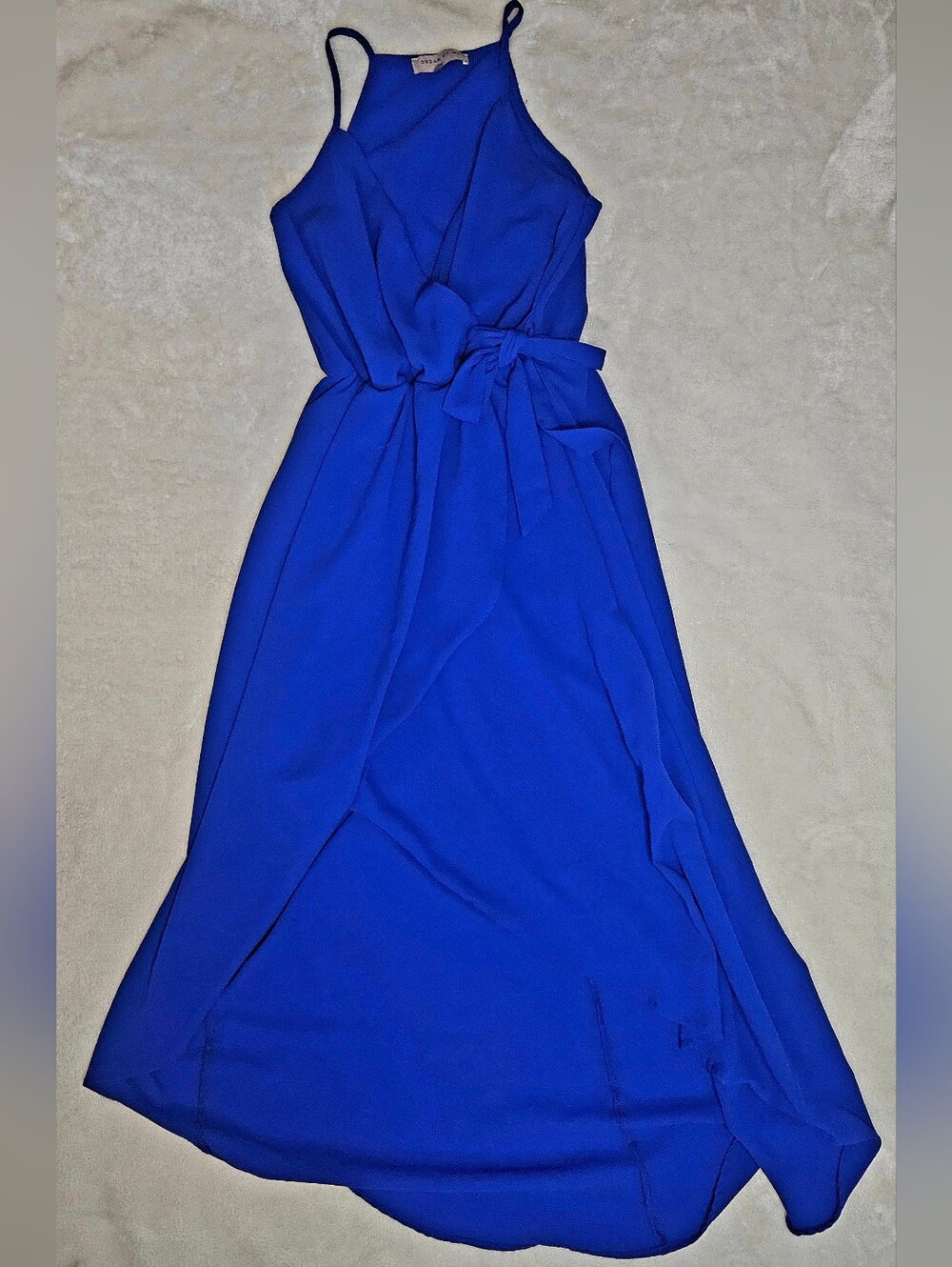 Dream of Me Royal Blue Faux Wrap High-Low Maxi Dress Size M - Picture 2 of 7